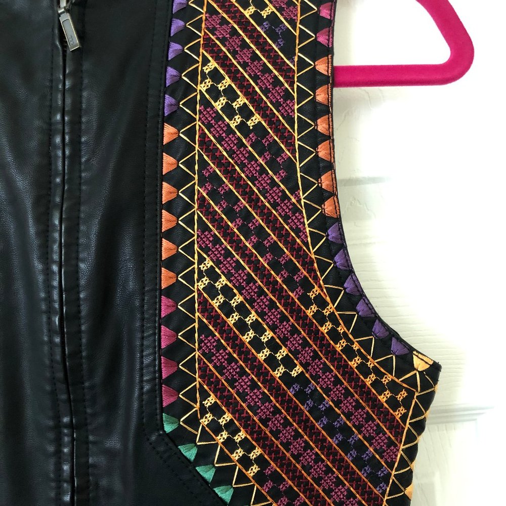 Free People Faux Leather Embroidered Dress - Picture 5 of 11